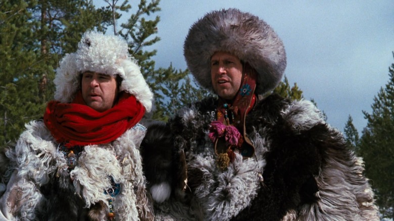 Dan Akroyd and Chevy Chase in snow