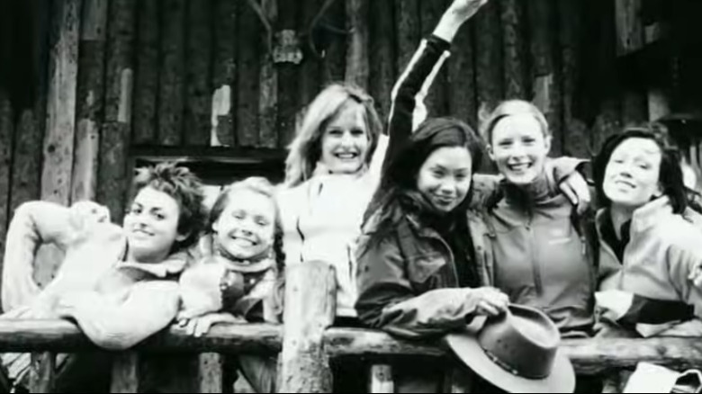 Friends pose for an image together