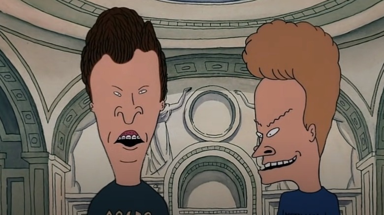 Beavis and Butt-Head looking typically dumb