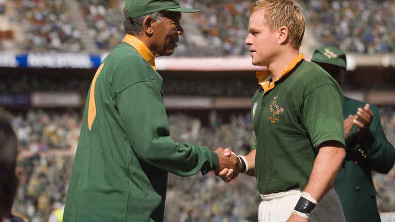 Morgan Freeman and Matt Damon