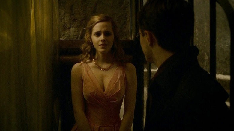 Emma Watson's Hermione Granger speaking to Daniel Radcliffe's Harry Potter in Harry Potter and the Half-Blood Prince