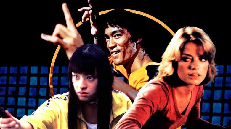 Chigusa, Billy Lo, and Maggie in front of blue background