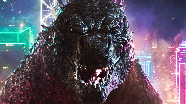 Godzilla growls at camera