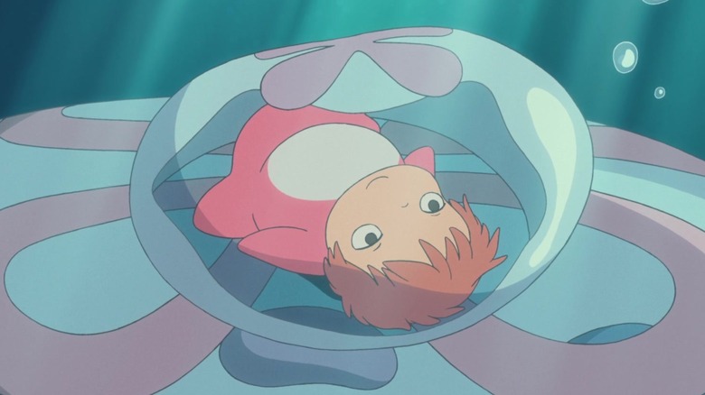 Ponyo in a bubble under the sea