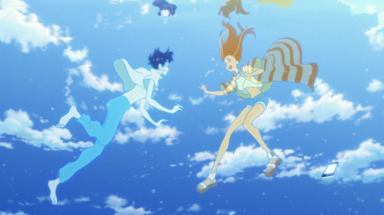 Hinako and Minato in the water