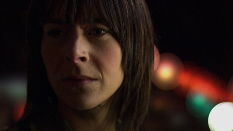 Kate Dickie gazes away in Red Road