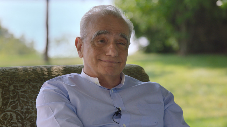 Martin Scorsese being interviewed for Mr. Scorsese