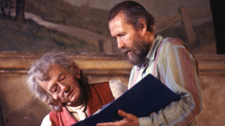 John Hurt and Jim Henson on the Storyteller set