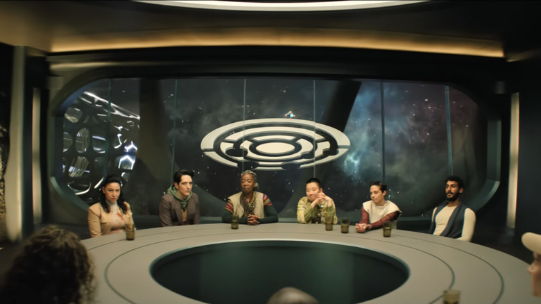 Noma Dumezweni, David Dastmalchian, Sabrina Wu, Akshay Khanna, Tattiawna Jones and Tamara Podemski in "Murderbot"