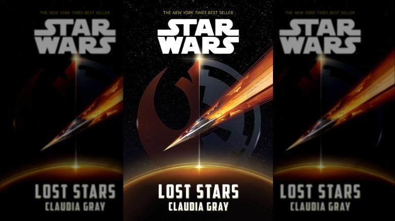 A ship gliding on the cover of Star Wars: Lost Stars