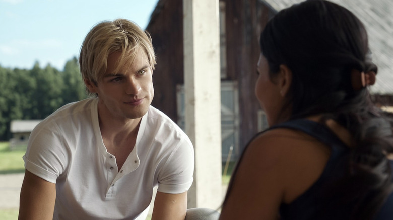 Noah LaLonde's Cole Walter sits opposite Nikki Rodriguez's Jackie Howard in My Life with the Walter Boys