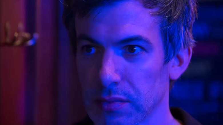 Nathan staring intensely on The Rehearsal