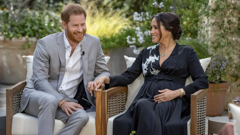 Prince Harry and Meghan Markle on Oprah