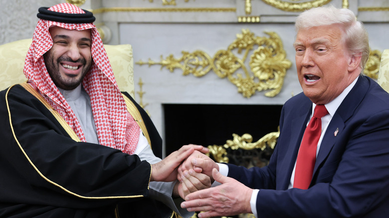 Donald Trump and Mohammed bin Salman yuk it up in the Oval Office
