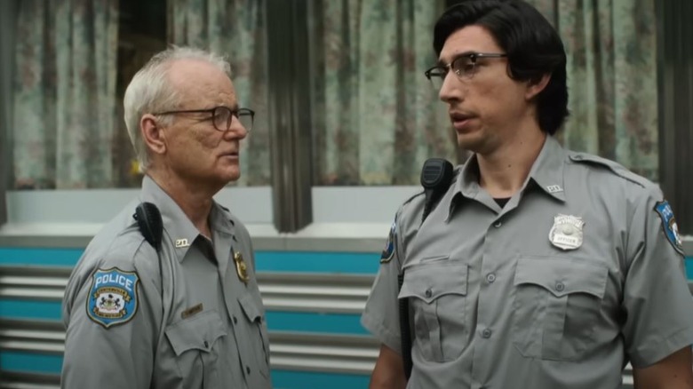 Bill Murray's Cliff Robertson and Adam Driver's Ronnie Peterson wearing police uniforms in The Dead Don't Die