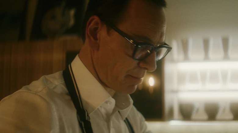 Michael Fassbender is not to be trifled with as George T. Woodhouse in Black Bag