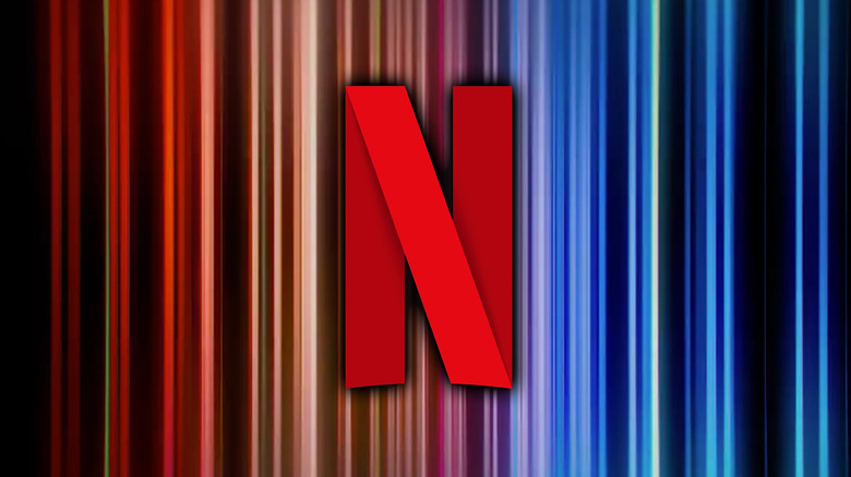 The Netflix logo fading to blue