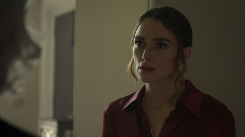 Helen (Keira Knightley) looking serious in Black Doves