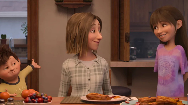 Elliot, Mom, and Stevie having breakfast in In Your Dreams