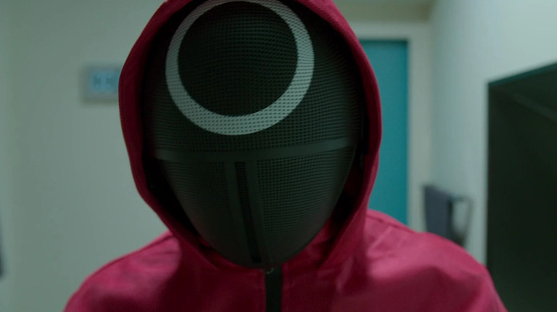 One of the masked guards on Squid Game