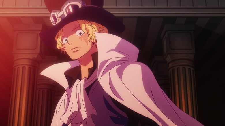 Sabo looking serious as the Flame Emperor in One Piece