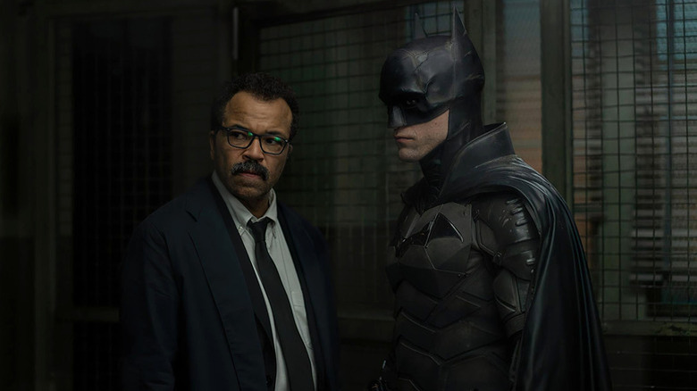 Commissioner Gordon and Batman standing together in "The Batman"