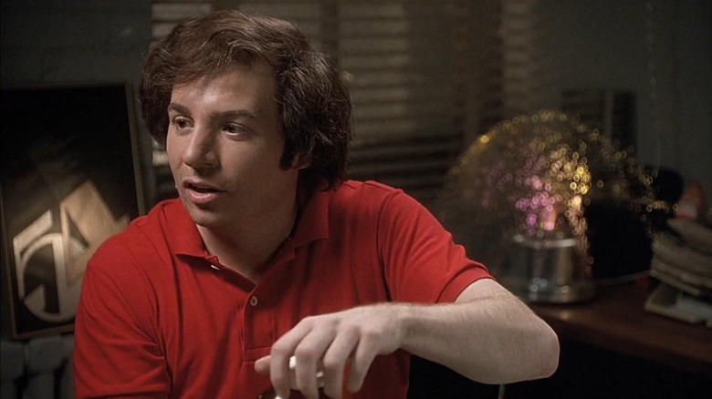 Steve Rubell sitting in his office in 54