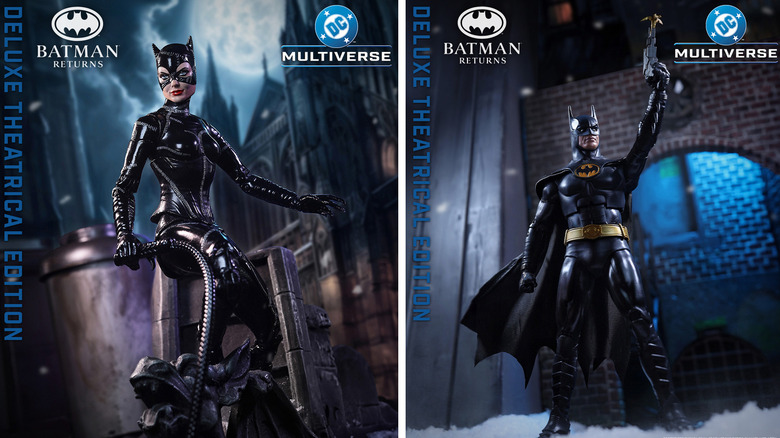 Batman Returns action figures of Catwoman and Batman from McFarlane Toys