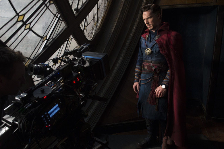 Benedict Cumberbatch on the set of Doctor Strange
