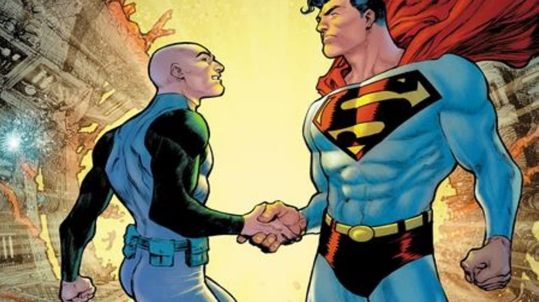 Superman and Lex Luthor shaking hands on the cover of the Superman Black Label story Superman: The Last Days of Lex Luthor