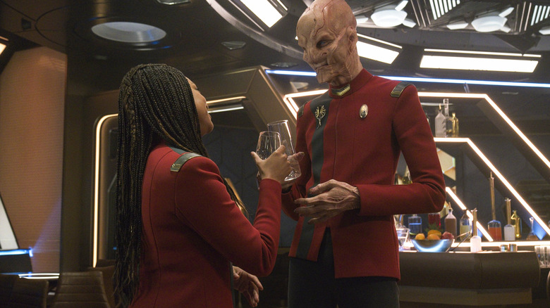 Sonequa Martin-Green and Doug Jones in Star Trek: Discovery