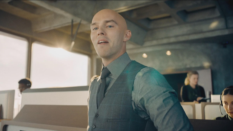 Nicholas Hoult looks haughty as Lex Luthor in Superman.