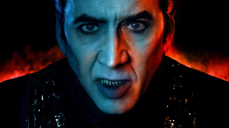 Nicolas Cage as Dracula in the Renfield poster