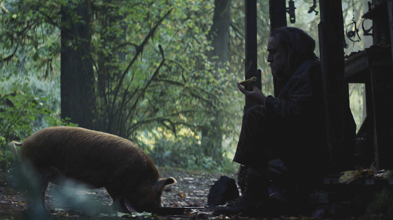 Nic Cage and his pig pal in Pig