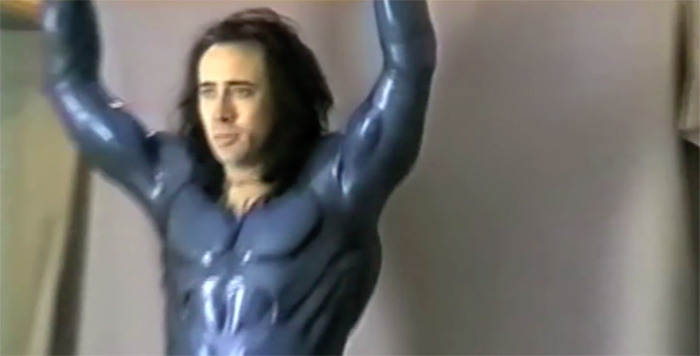 Nicolas Cage Superman costume test