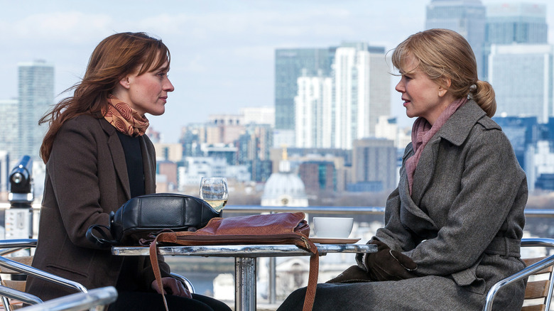 Anne-Marie Duff as Claire sitting at a restaurant with Nicole Kidman as Christine in Before I Got to Sleep