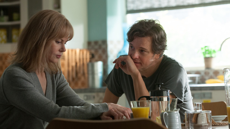 Nicole Kidman as Christine sitting at the breakfast table with Colin Firth as Mike in Before I Go to Sleep