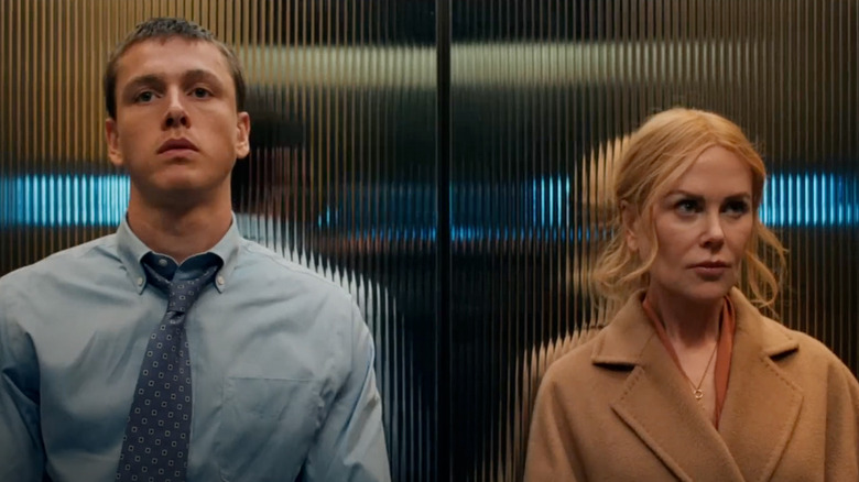 Samuel and Romy in an elevator in Babygirl