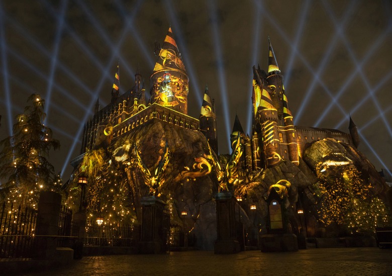 The Nighttime Lights at Hogwarts Castle