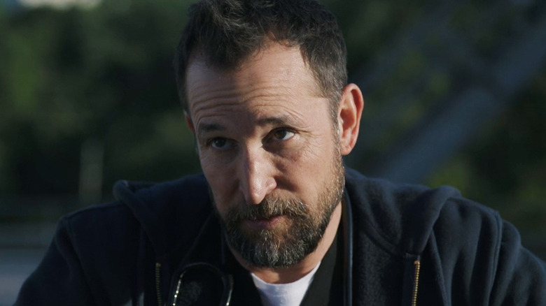 Noah Wyle's Dr. Michael Robinavitch is seen in closeup in The Pitt