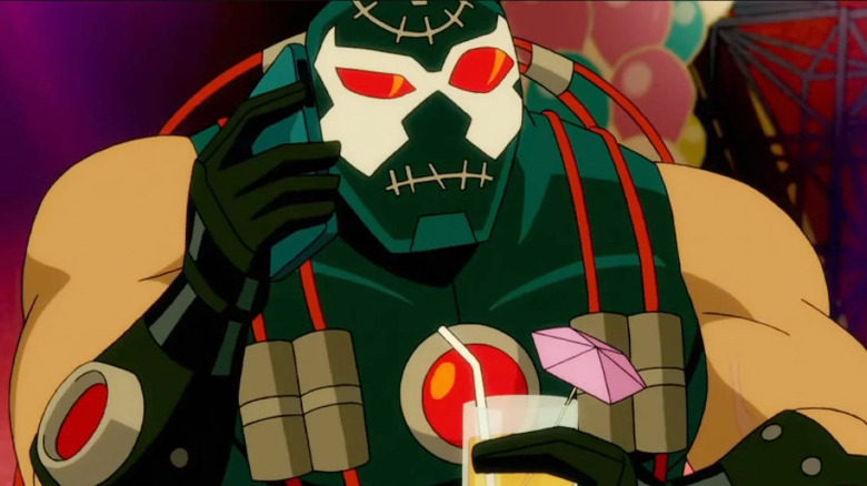 Bane having a drink on Harley Quinn