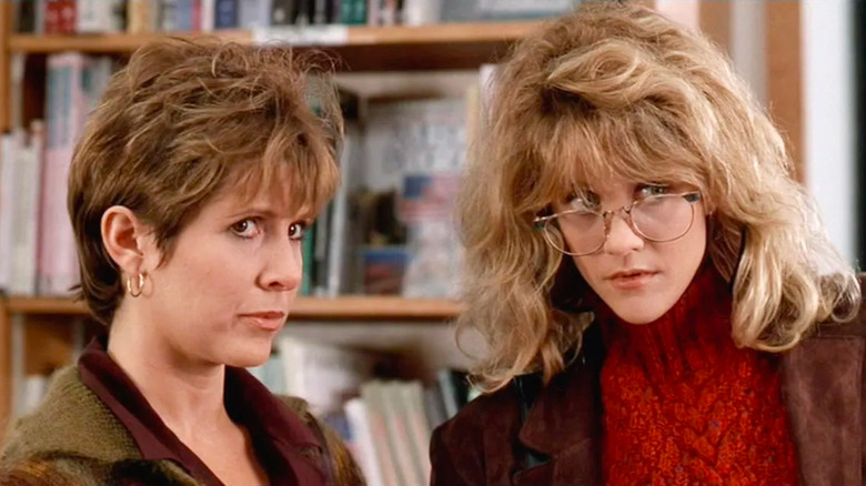 Carrie Fisher as Marie and Meg Ryan as Sally in When Harry Met Sally...
