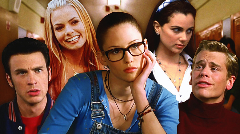 Chris Evans as Jake, Jamie Pressly as Priscilla, Chyler Leigh as Janey, Mia Kershner as Catherine, and Eric Christian Olsen as Austin in Not Another Teen Movie