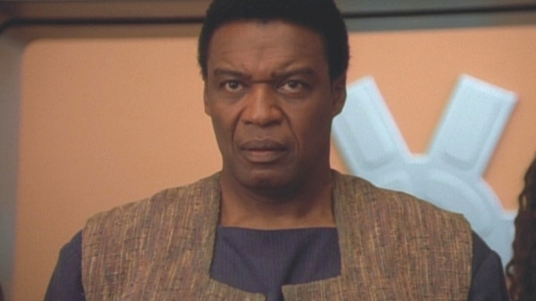 A closeup of Cal Hudson on Star Trek: Deep Space Nine