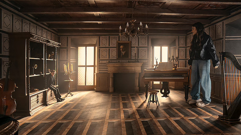 Jack and June in the Ames room in Now You See Me Now You Don't