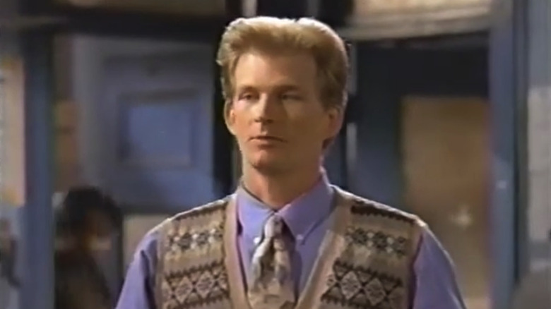Bill Brochtrup's John Irvin is seen in closeup in an office in Public Morals