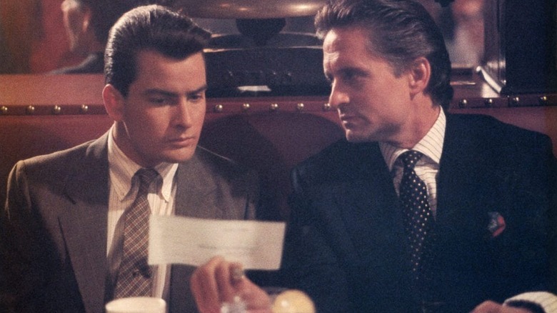 Charlie Sheen and Michael Douglas in Wall Street