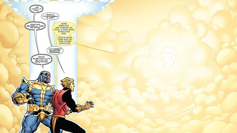 థానోస్ మరియు ఇన్ఫినిటీ ఫైనల్ #1 నుండి ఒక ప్యానెల్