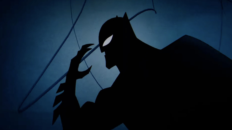 2004 The Batman, Batman in silhouette putting on his mask