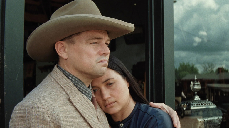 Ernest and Mollie embracing in Killers of the Flower Moon